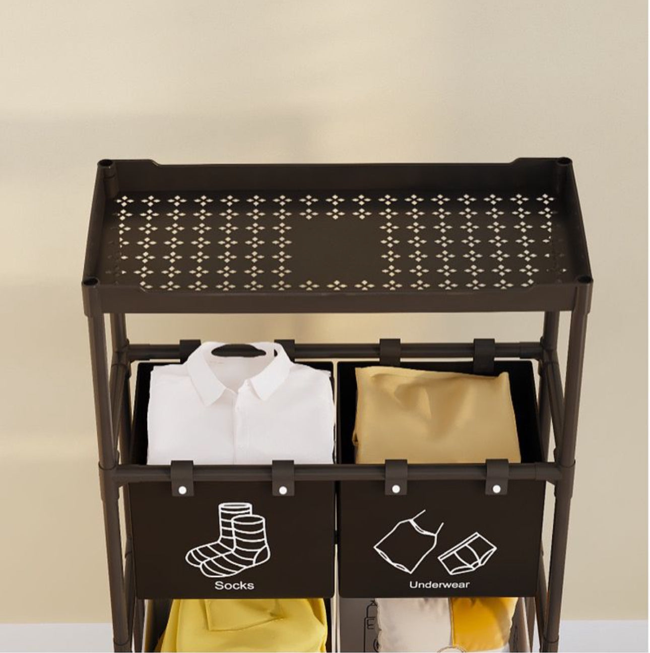 Foldable MultiCompartment Laundry Basket