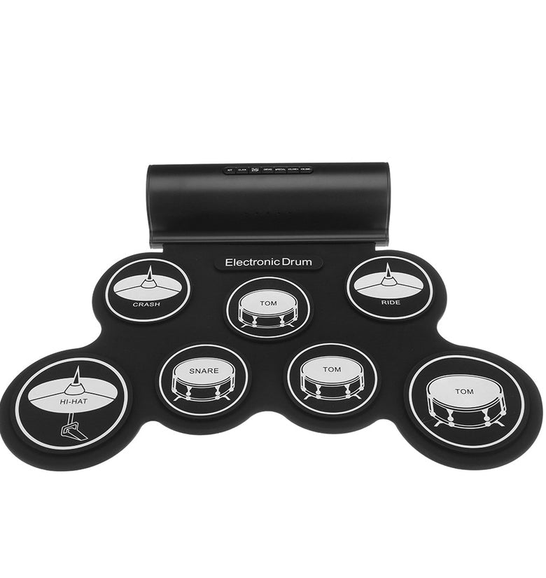 Electronic Drum Digital USB MIDI 7 Pads Roll Up Set Silicone Electric Drum Pad Built-in Speakers with Drumsticks Sustain Pedal
