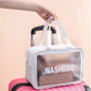 Toiletry Bag Frosted 3pc With Handle - Various Colours