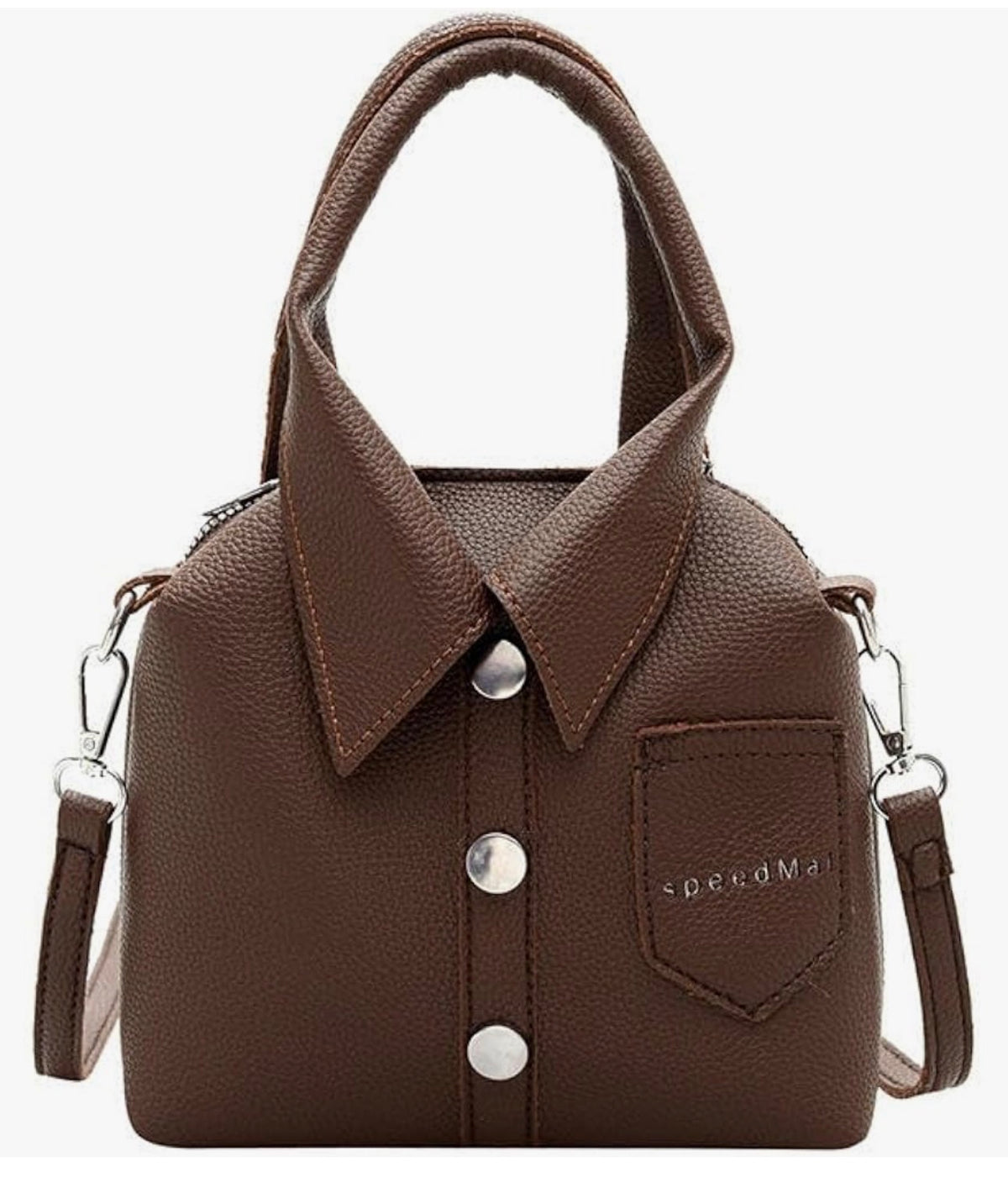 Trendy Shirt Shape Women Handbag Crossbody Shoulder Bag with Detachable Strap | Designer Fashion Top Handle Tote Purse for Girls & Ladies | PU Leather Casual Office Party Sling Bag
