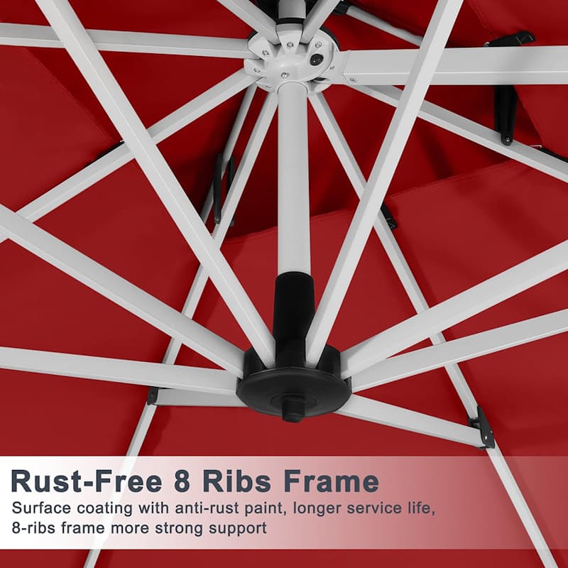 Weather-Resistant Cantilever Umbrella With LED Lighting