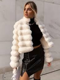 Ladies Quilted Faux Fur Jackets-Various Colours