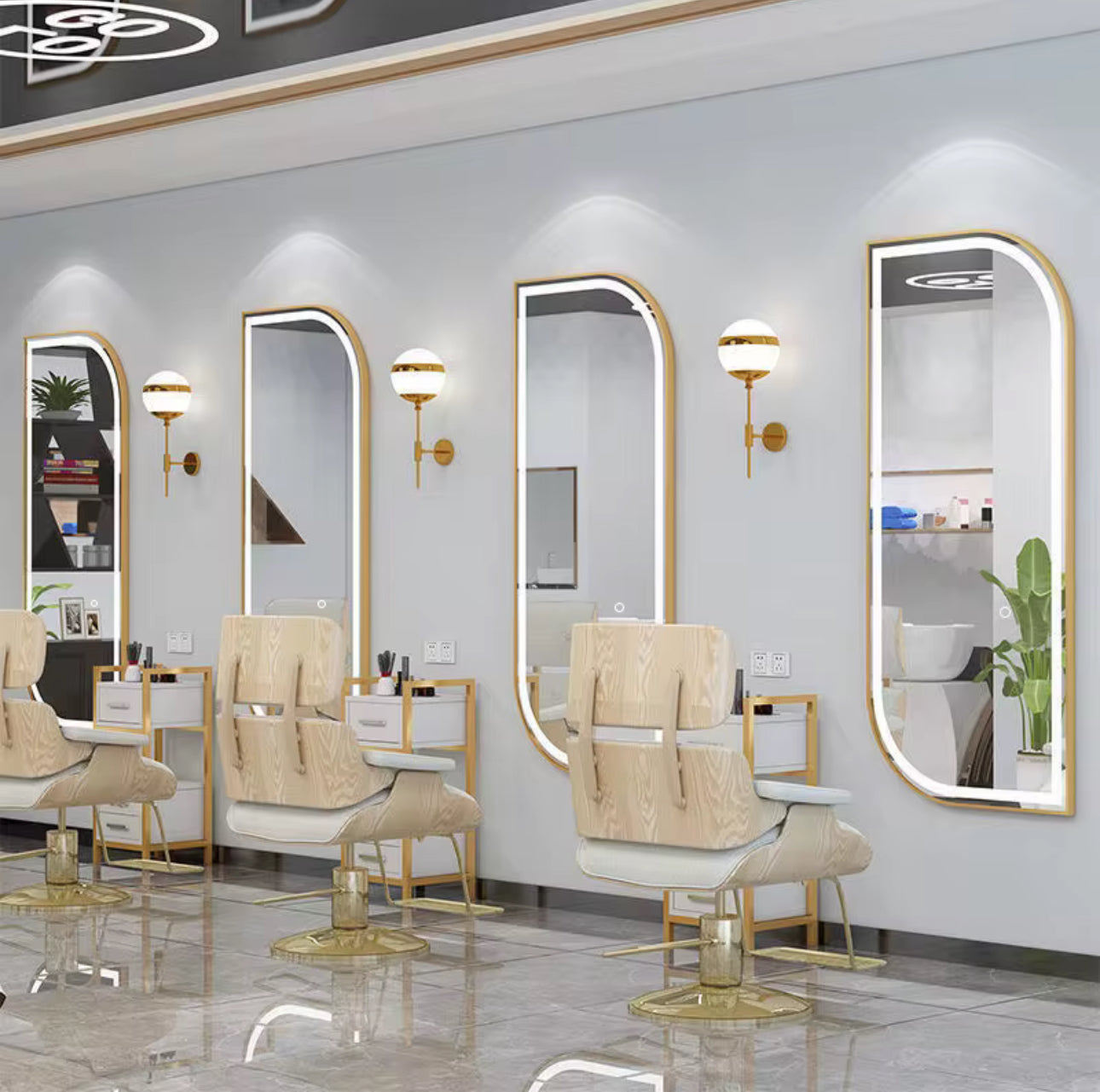 M-Furn Modern European Style Luxury LED Mirror 150x50cm - Various Options