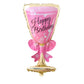 5 Set Happy Birthday Wine Glasses Foil Balloons Bouquet