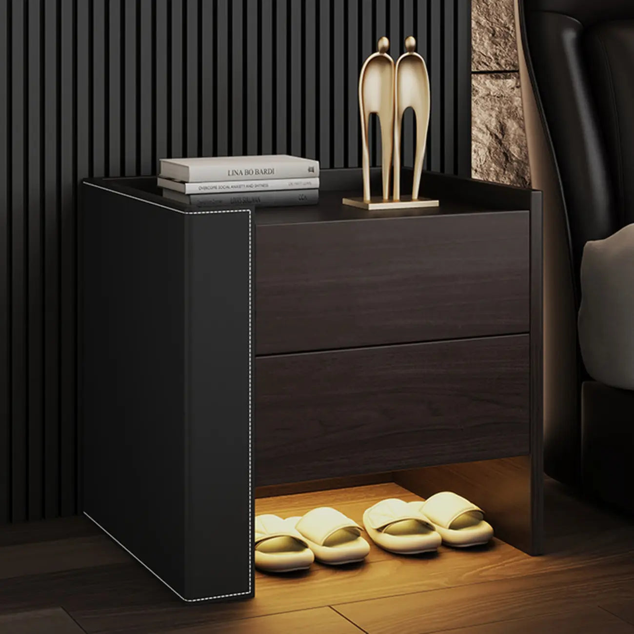 MFurn Nordic Floating Storage Nightstand with Drawer & Light