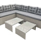 MFurn Marseille 6-Seater Modular Rattan Patio Corner Lounge Set – Grey