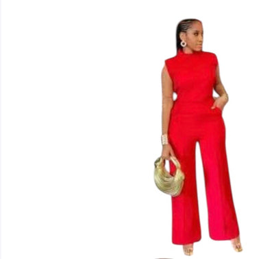 Ladies Elegant Matching Top/Wide Bottom Pants 2pc Set
