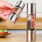 MHome Salt and Pepper Grinder,2 in 1 Manual Two-Head Pepper Mill,Refillable and Adjustable Manual Pepper Mill,Grinder for Pepper, Salt