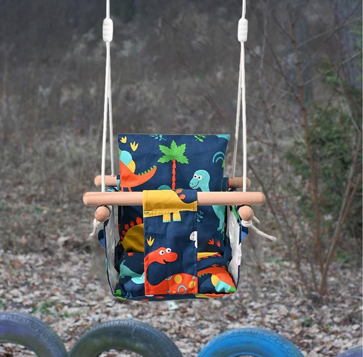 MTech
Babies Swing | High Back Secure Toddler Swing Wooden Adjustable Toddler Swing Seat ,Cotton Linen,Temporary Outdoor Hammock