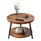 MFurn Modern Double-Layer Round Coffee Table, For Living Room, Sofa Side Table, Bedside Table - Ideal For Balcony, Corner Table, Tea Table - Sleek Design
