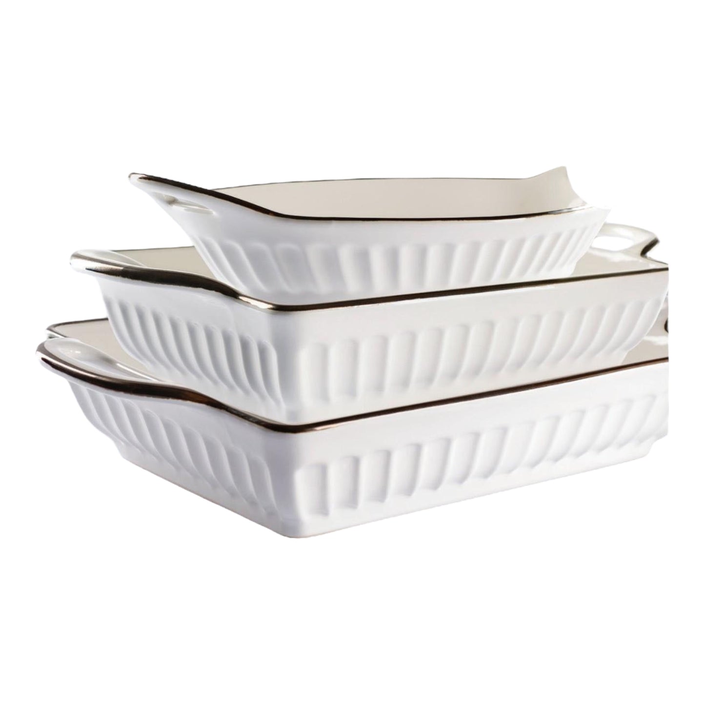 MHome Fluted Oven Proof Bakeware 3 Piece Set-Various Options