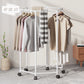 MHome Small  Hexagon Clothes Drying Storage Rack Movable With Wheels