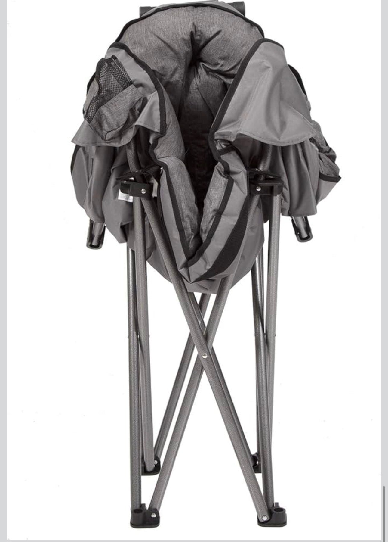 MFURN Padded Cushion Outdoor Folding Lounge Patio Club Chair, Gray