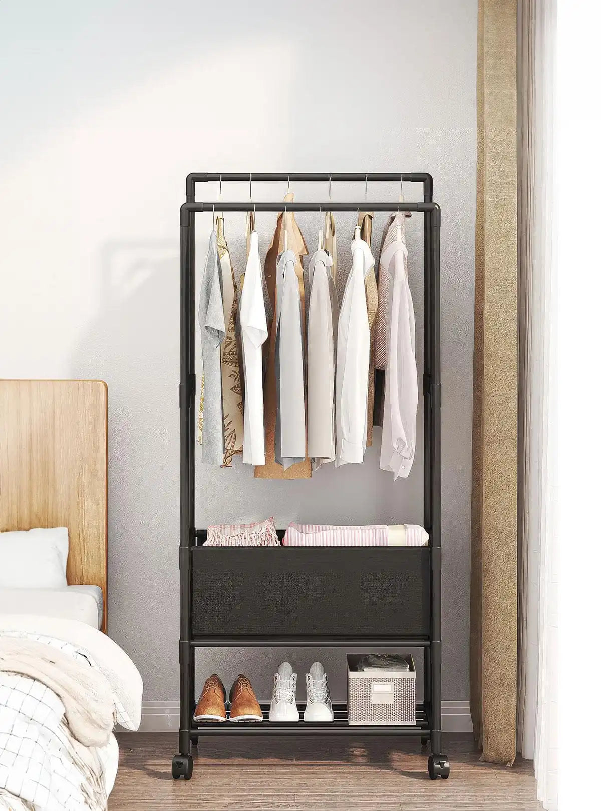 MHome Multifunctional Clothes Hanger & Shoe Storage