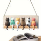 MHome 2D Simple Colorful Wooden And Home Key Hanger With Four Metal Hooks- Various Designs