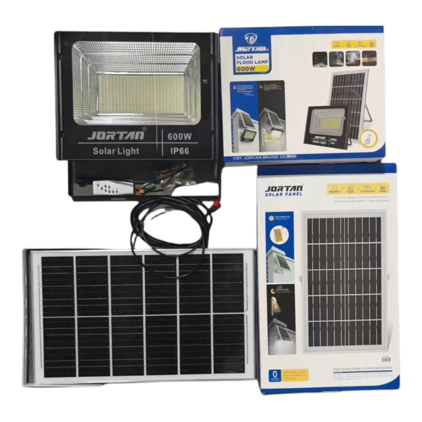 Jortan Solar Flood Light Complete -Various Options