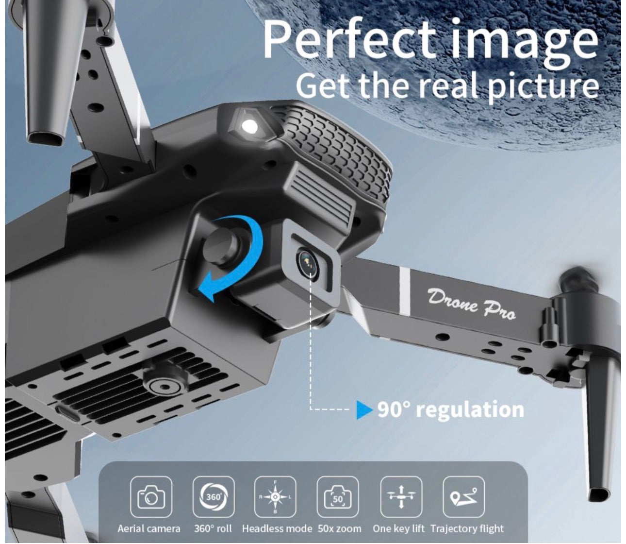 MTech Foldable HD
Camera Drone – WiFi FPV
RC Quadcopter with One-
Key Return & Altitude
Hold Model E88
