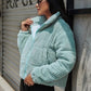 Ladies Cropped Corduroy Puffer Jacket-Various Colours