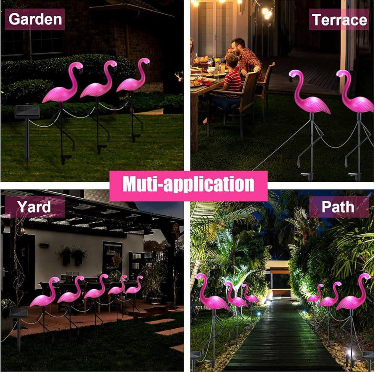 Flamingo Statue Solar Garden Light