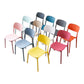 MFurn Contemporary Scandinavian Macaron Square Plastic Stackable Dining Chair Backrest For Dining Room-Various Colours