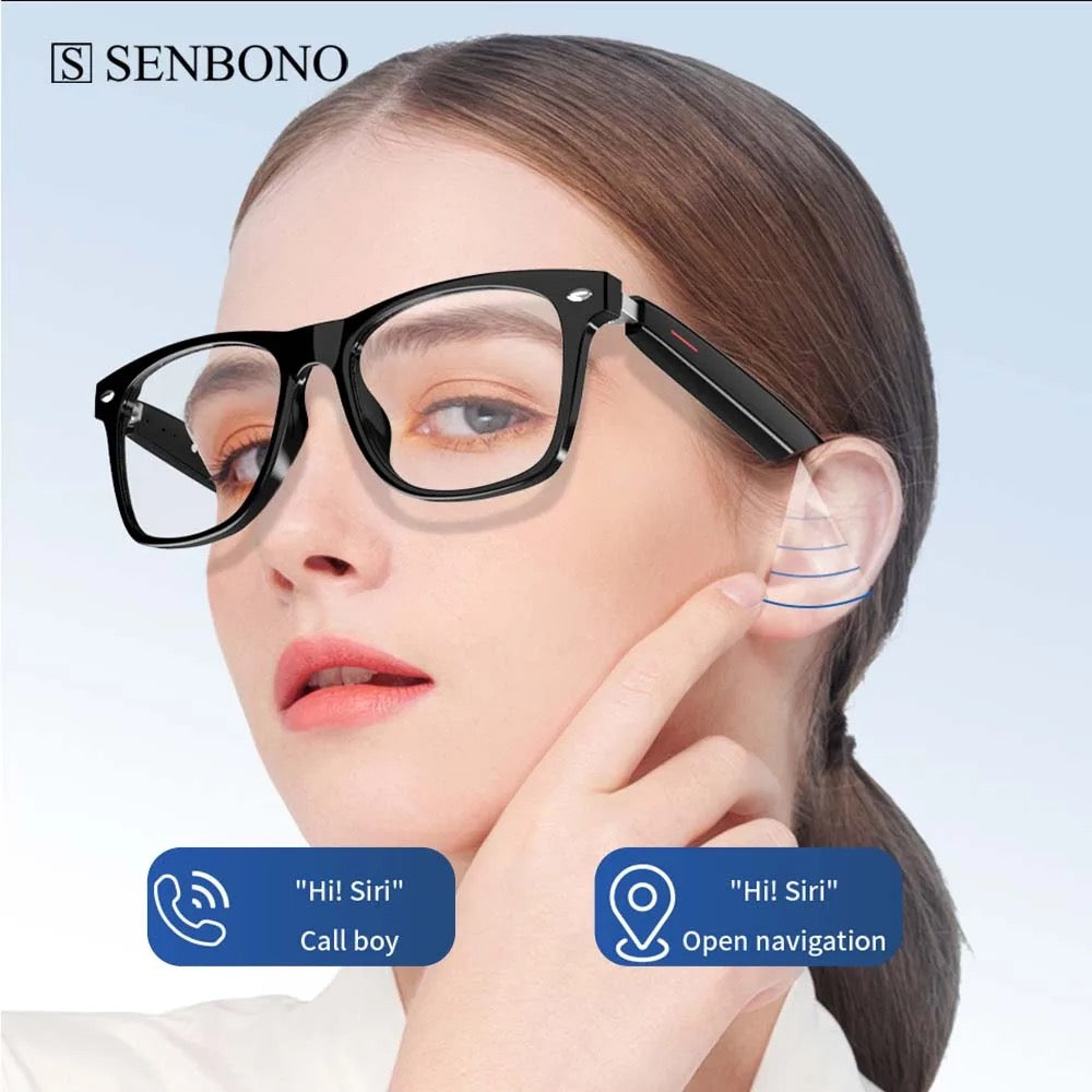 SENBONO E13 Waterproof Smart Glasses Wireless bluetooth Bone Conduction Glass Camera HD Music Audio Headset Eyewear