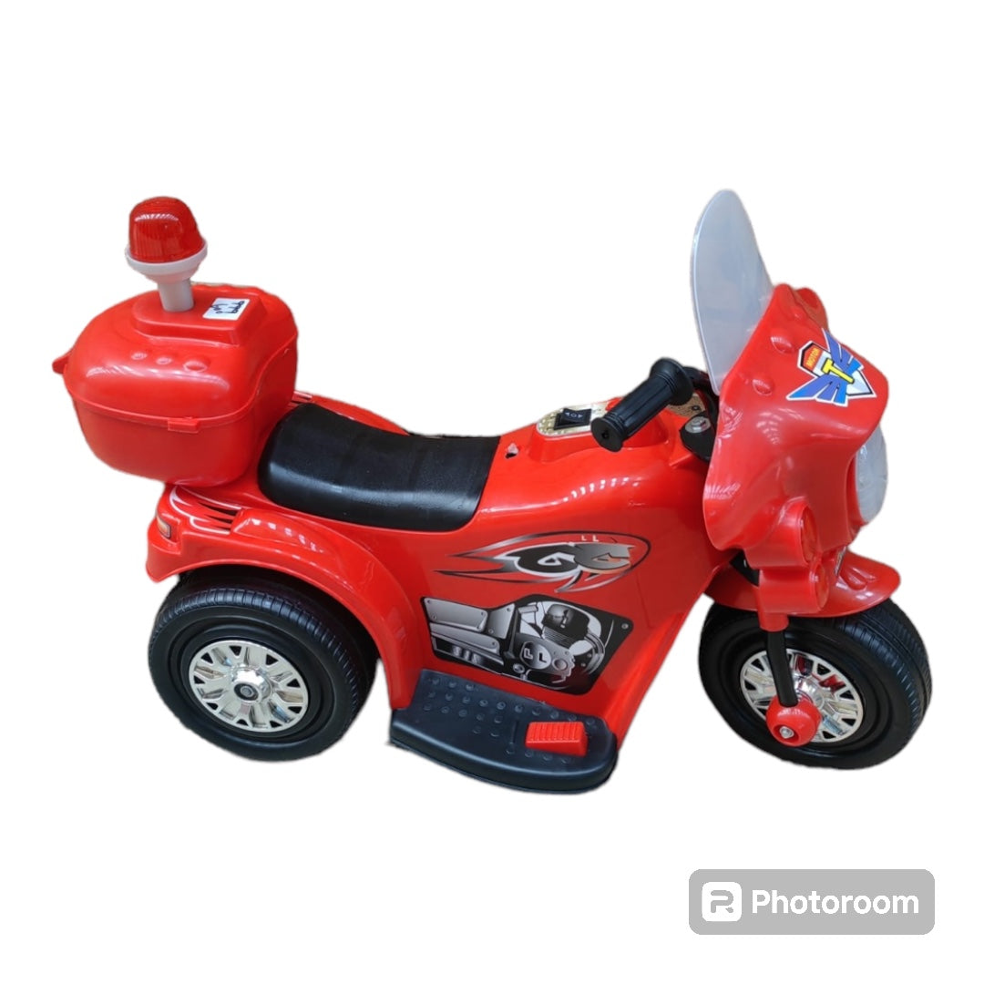 Kids Ride On Electric Police Motorcycle - Red/Blue