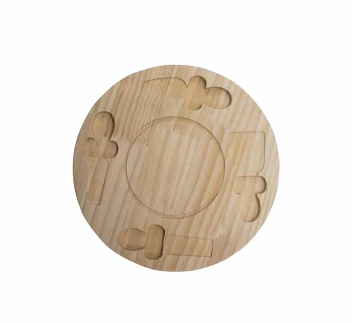 MHome Round Bamboo Cheese Board Set with 4 Serving Tools – 29cm