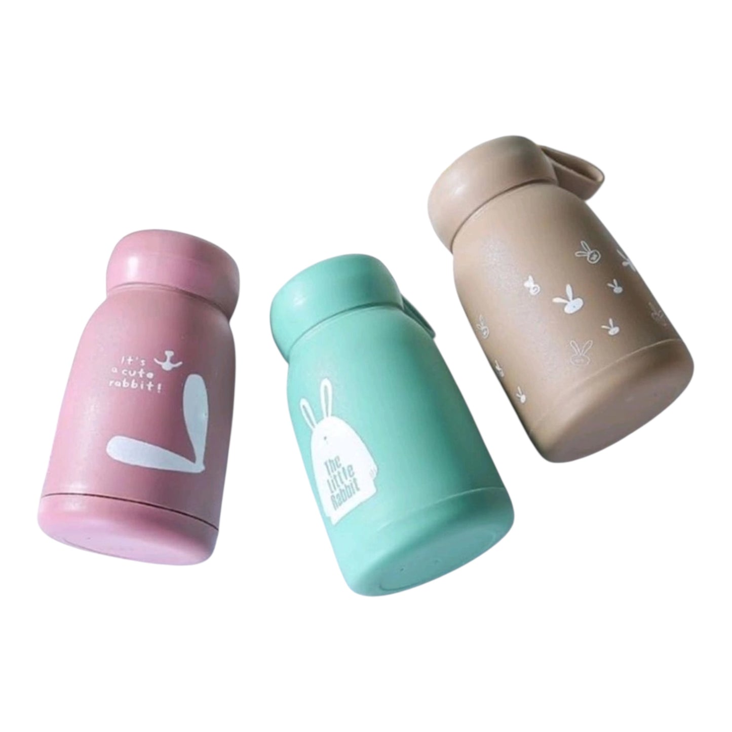MHome Rabbit Themed Glass Bottles With Plastic Lamination 360ml-Various Colours