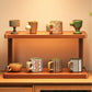 MHome Desktop Storage Shelf,Double Layer Organizer,Wooden Bookshelf and Kitchen Storage Rack