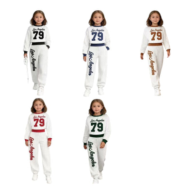 Kids Leisure 2pc Tracksuits For Girls-Various Colours