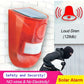MHome Solar-Powered Security Alarm with 129Db Siren 6 LED Flashing Warning 400Mah Rechargeable Lithium