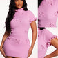 Ladies Coquette Style Ribbed Knit Mini Dress-Various Colours