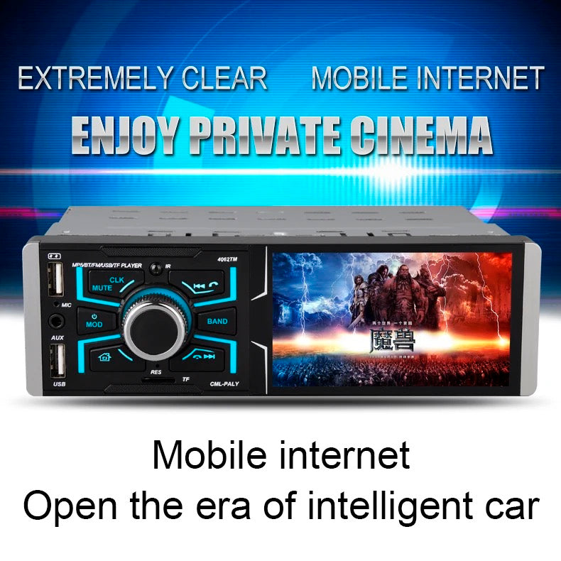 Car Stereo With Bluetooth With 4.1 Inch Touch Screen 7-color Button Light MP5 MP4 Card Host Player Support Rear Camera 4062