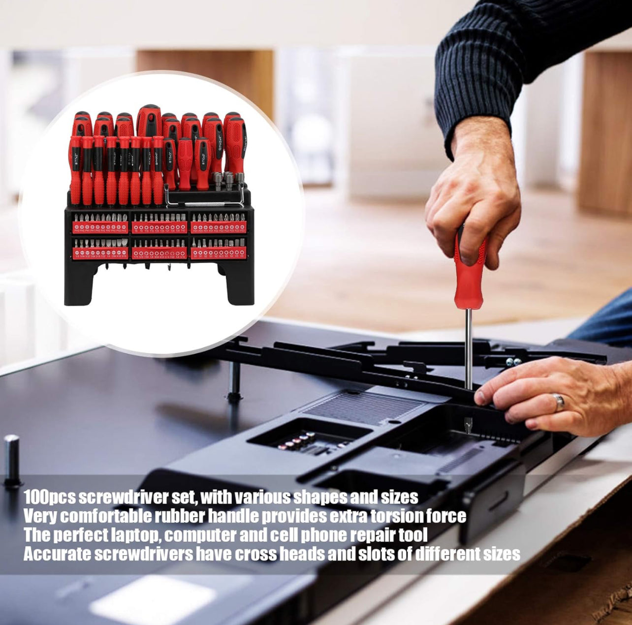 Screwdriver Bits Set Multifunctional Accurate Repair Magnetized Drill Bit And Shaft For Easy Maintenance Socket Bit Hand Tools,screwdriver set - 100pc