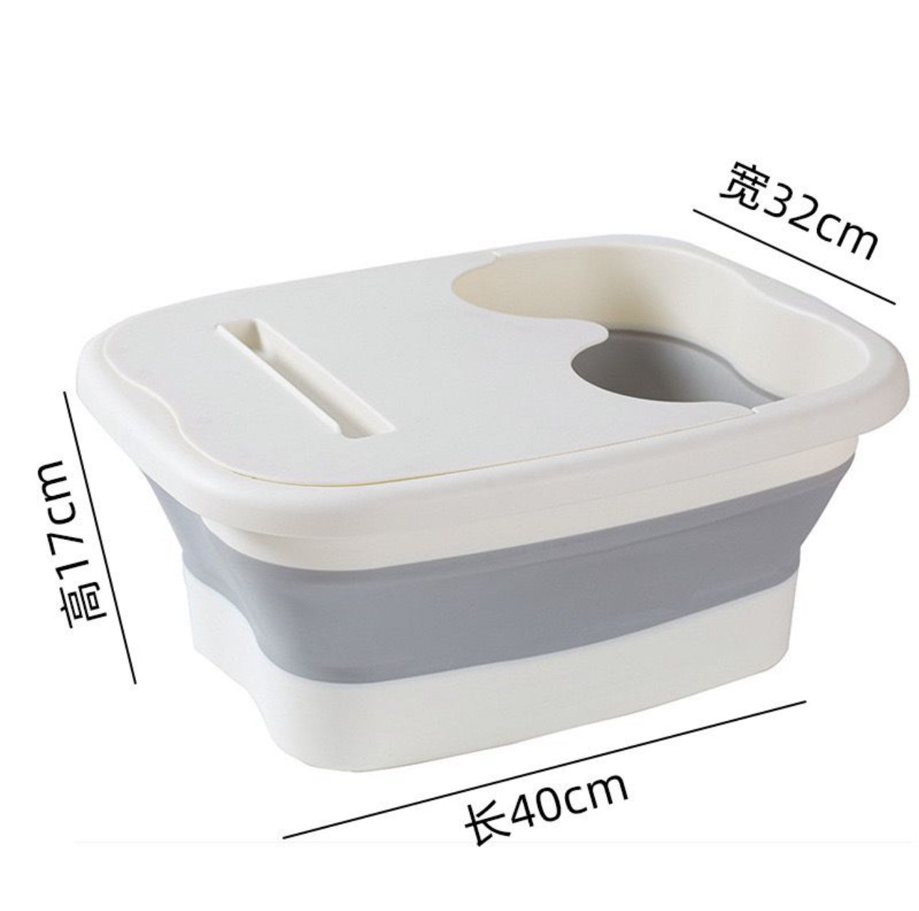 MHome Foldable Massage Foot Spa – Collapsible Foot Soaking Basin with Lid