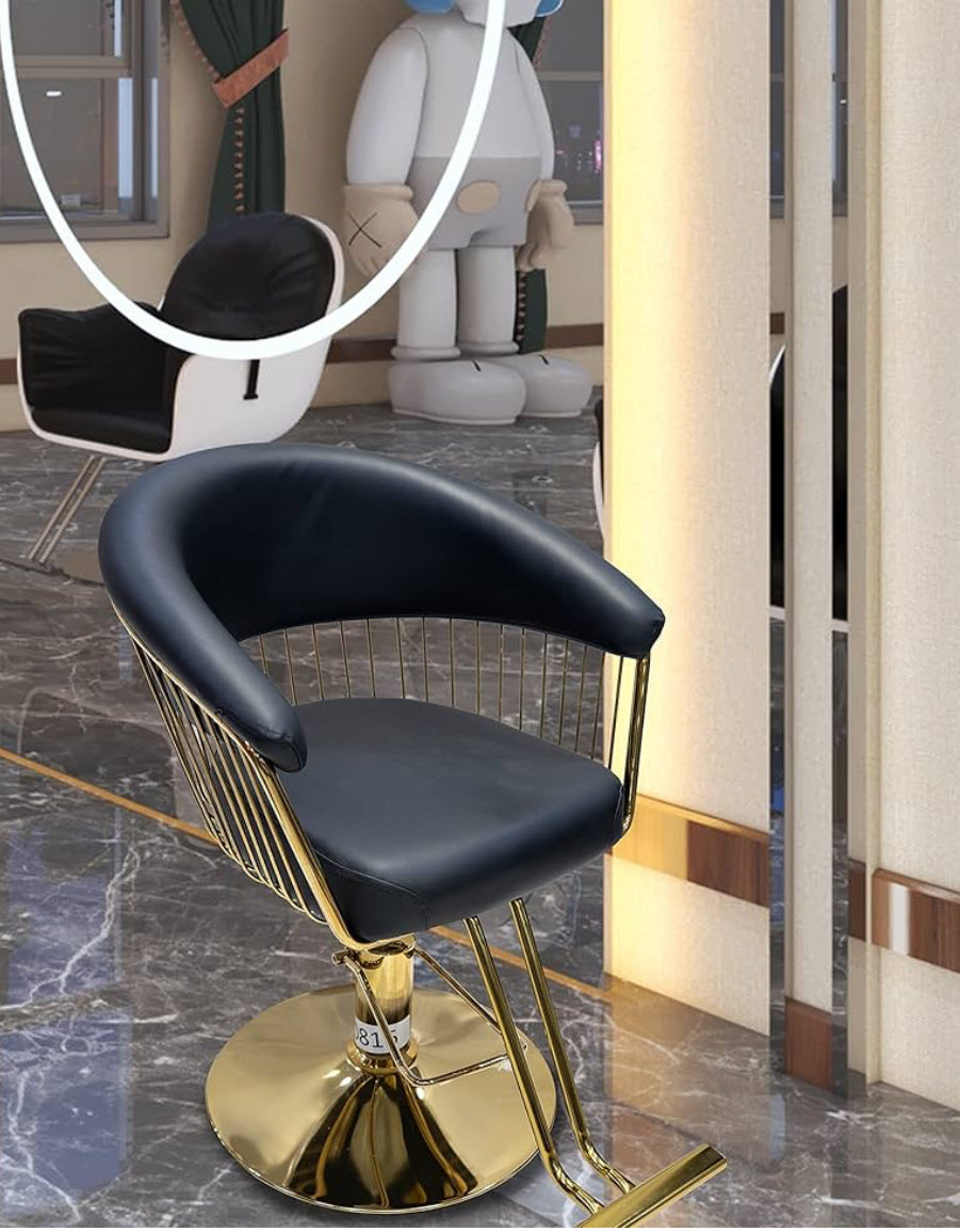 Styling Salon Chair With Footrest Black/Gold or Grey