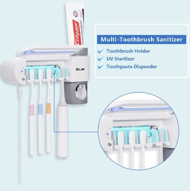 MHome Ultraviolet Sanitiser & Toothbrush Holder With Toothpaste Dispenser