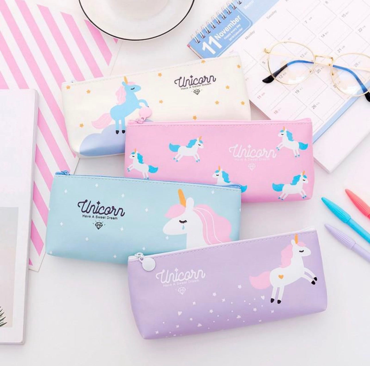 Kids Back To School Unicorn Pencil Cases
