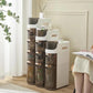 Rolling Narrow Storage Cabinet for Bedroom Kitchen Small Space, Gap Floor Cabinets with Clear Drawers Large Capacity Tower Waterproof Toilet Paper Organizer