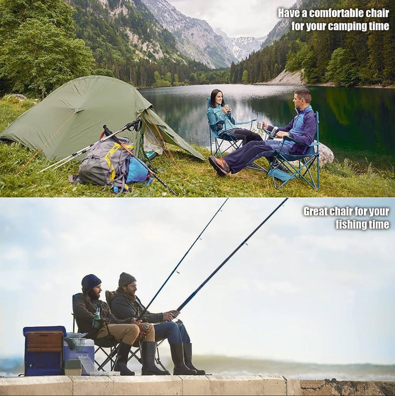 Outdoor Camping Chair Foldable -110kg Capacity