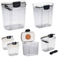 MHome Baker's Airtight Kitchen Storage Canister Container Set for Flour, Sugar & More, Keeps Ingredients Fresh, with Accessories 6pc
