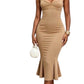 Ladies Sleeveless V-Neck Bottom Flare Dress-Various Colours