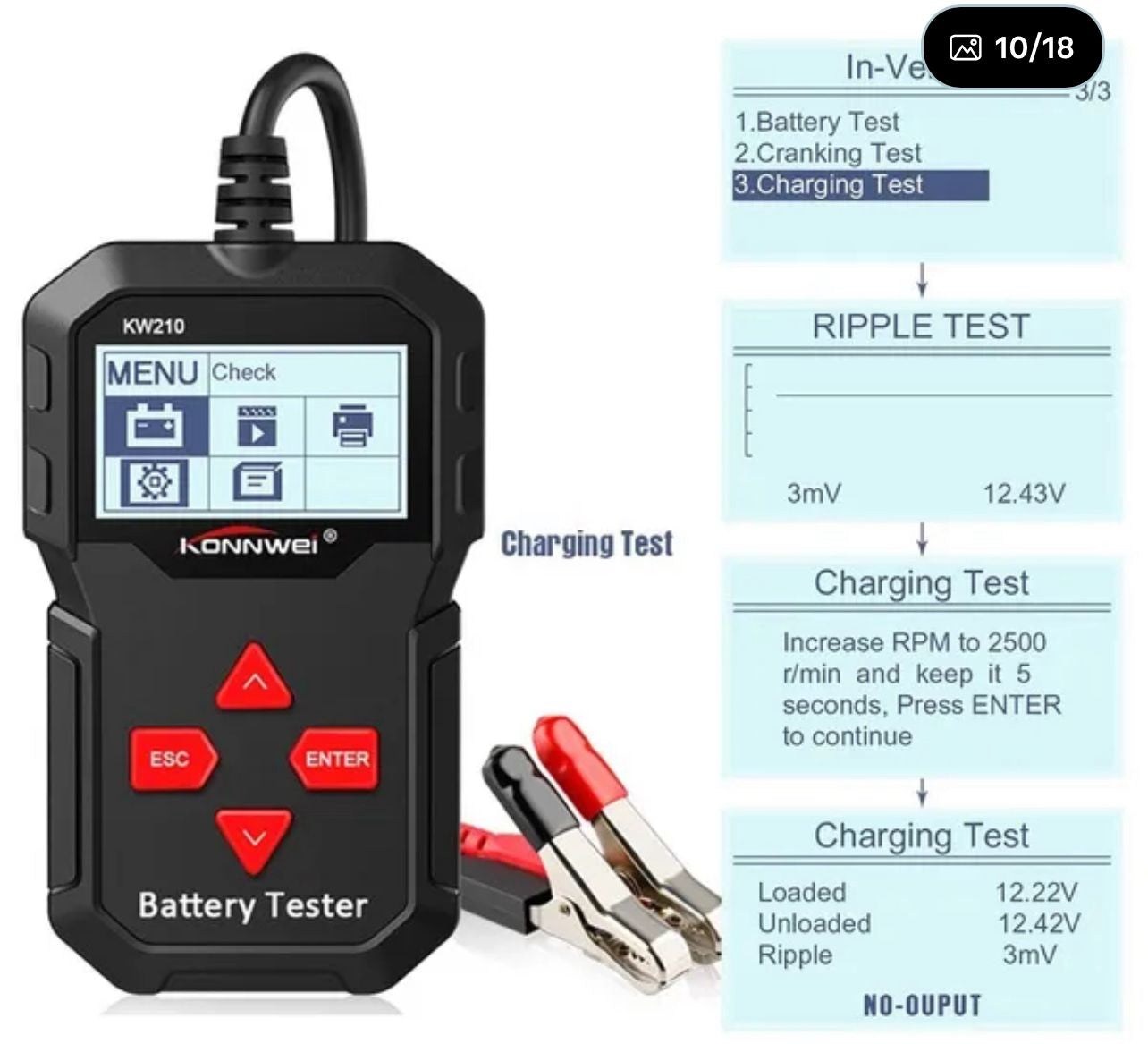 Konnwei Battery Tester KW210