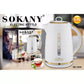 Sokany Electric Tea Kettle 1.7L, 2000W, 360° Swivel Base, Level Calibration, LED Lamp, Easy to Clean