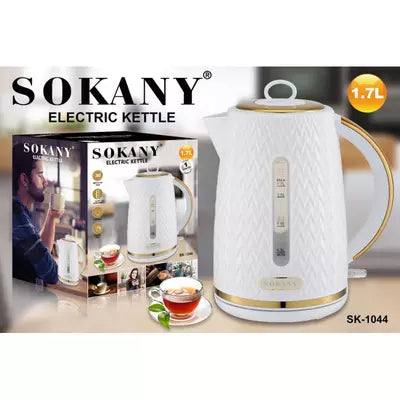 Sokany Electric Tea Kettle 1.7L, 2000W, 360° Swivel Base, Level Calibration, LED Lamp, Easy to Clean