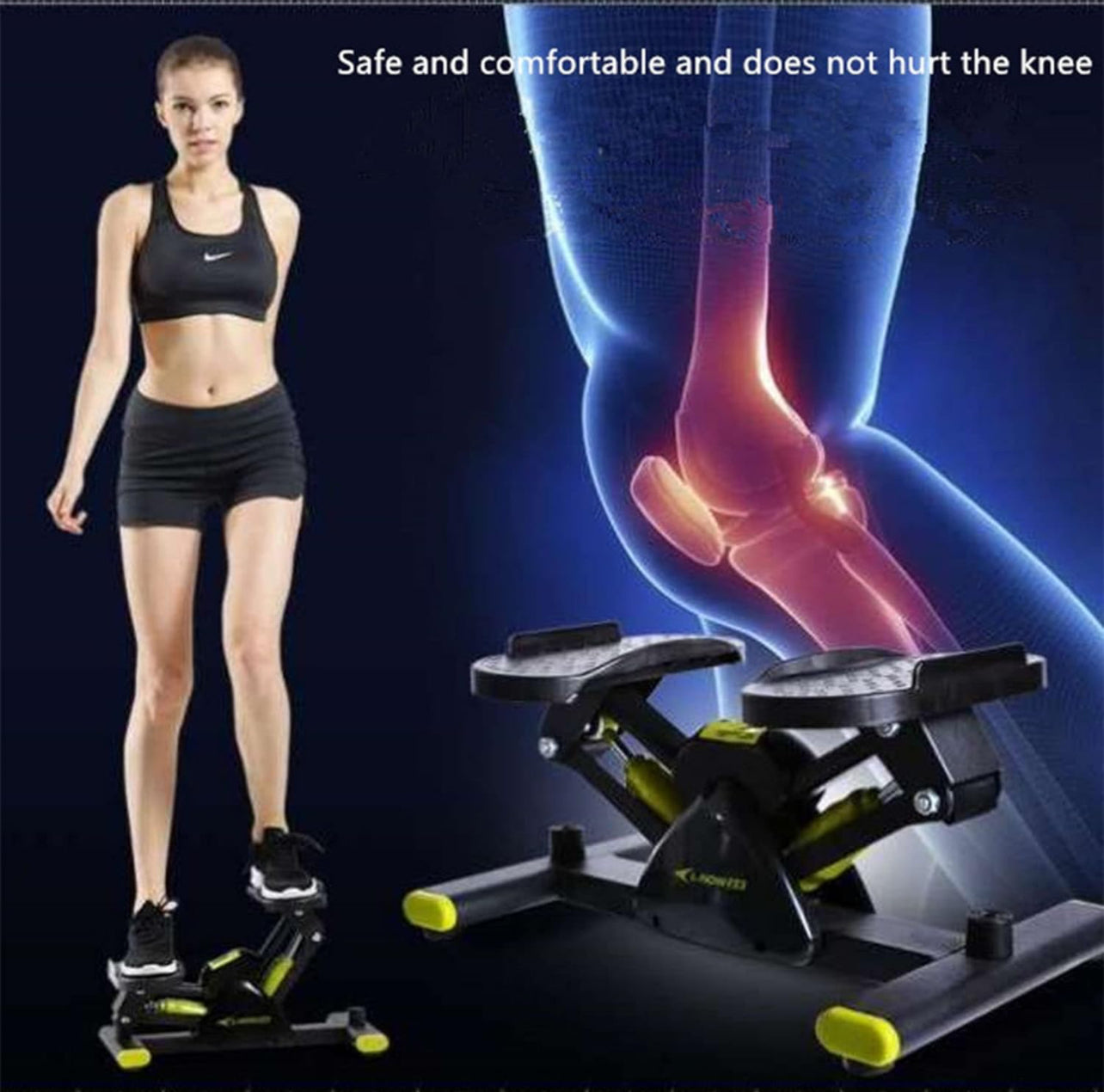 Steppers for Exercise, V-Type Step Fitness Machines with Resistance Bands ,Hydraulic Fitness Stepper with Pull Rope, for Women and Men