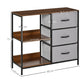 MFURN Narrow Fabric Chest of Drawers, Fabric Dresser with 3 Folding Drawers, 3 Open Shelves and Wide Top, Dresser for Bedroom, Living Room and Hallway, Walnut, Light Gray & Dark Gray Options