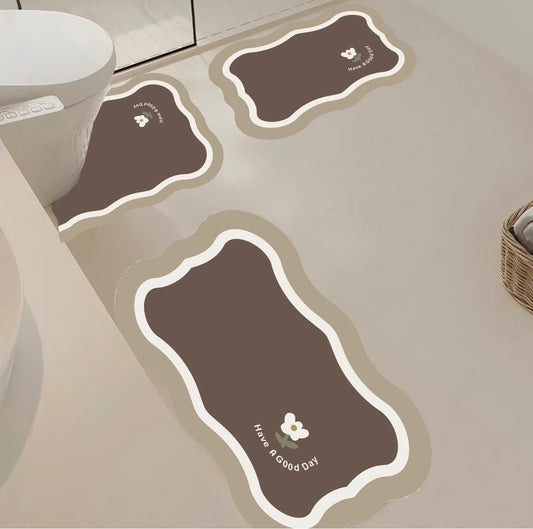 MHome 3D Rubber Toilet Mat Set 3pc-Various Colours