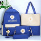Schoolbag new small daisy print four-piece backpack middle school student backpack