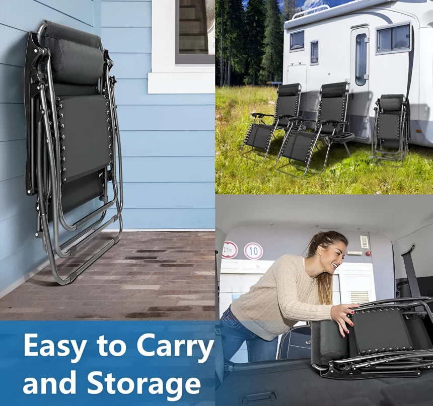 MFurn Zero Gravity Outdoor Folding Recliner Chair for Patio & Beach
